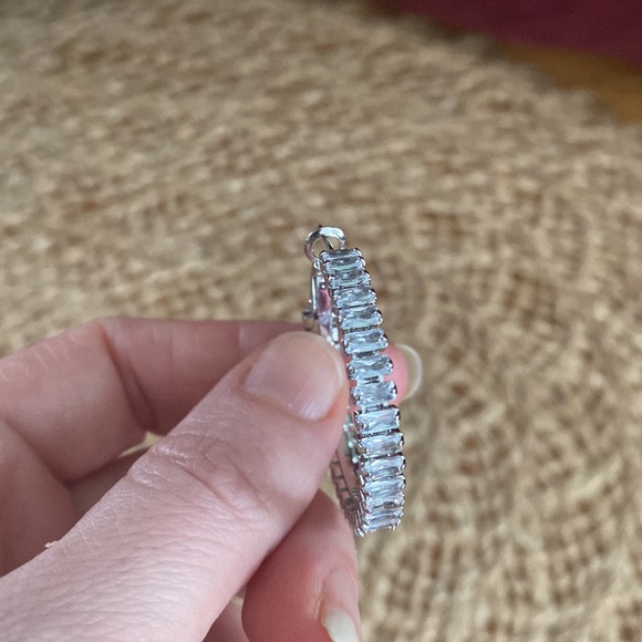 Christian Siriano Cubic Zirconia 1-1/4" Hoop Earrings - Picture 8 of 14